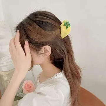 OMG Decor Hair Clip, Claw Clips for Women, Fruit Hair Clips, Lemon Acetate Claw Clip