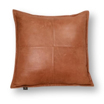 Azrah Traders Lambskin Leather Pillow Cover - Sofa Cushion Case - Decorative Throw Covers for Living...