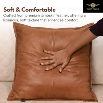 Lambskin Leather Pillow Cover – Decorative Sofa Cushion Case