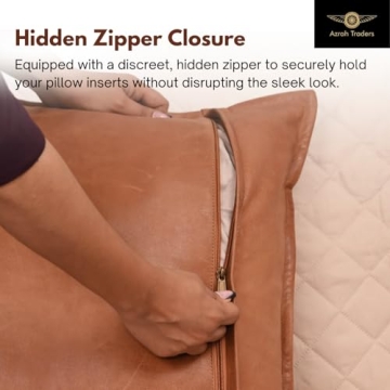 Lambskin Leather Pillow Cover – Decorative Sofa Cushion Case