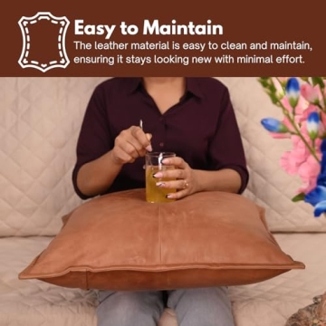 Lambskin Leather Pillow Cover – Decorative Sofa Cushion Case