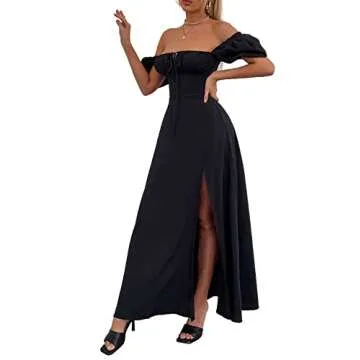 KUTUMAI Women's Off Shoulder Maxi Dress for Summer