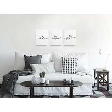 Jane's Art - Motivational Wall Art, Black and white Positive affirmations | Ready to hang canvas prints with inspirational quotes for Women, Men, teenagers | 3-piece bedroom or office pictures, 8x10