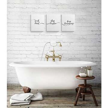 Jane's Art - Motivational Wall Art, Black and white Positive affirmations | Ready to hang canvas prints with inspirational quotes for Women, Men, teenagers | 3-piece bedroom or office pictures, 8x10