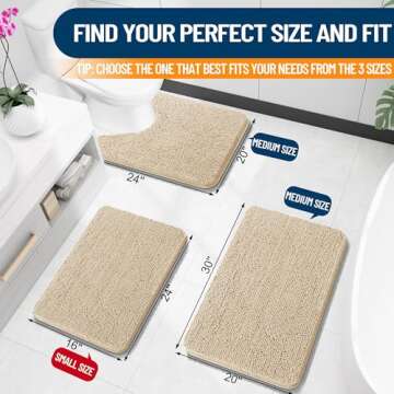 OLANLY Bathroom Rugs 24x16, Extra Soft Absorbent Chenille Bath Rugs, Rubber Backing Quick Dry, Machi...