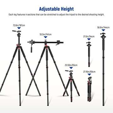 NEEWER 73.6" Horizontal Tripod for Photography and Video