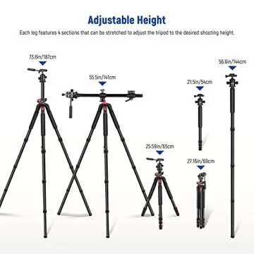 NEEWER 73.6" Horizontal Tripod for Photography and Video