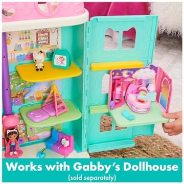 Gabby’s Dollhouse, Sweet Dreams Bedroom with Pillow Cat Figure and 3 Accessories, 3 Furniture and 2 Deliveries, Kids Toys for Ages 3 and Up