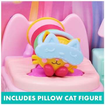 Gabby’s Dollhouse, Sweet Dreams Bedroom with Pillow Cat Figure and 3 Accessories, 3 Furniture and 2 Deliveries, Kids Toys for Ages 3 and Up