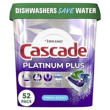 Cascade Platinum Plus Dishwasher Pods Fresh Scent 52 Count