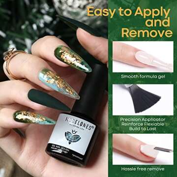 modelones Green Gel Nail Polish Set, 6 Colors Dark Green Glitter Gel Polish Set Soak Off Forest Green Avocado Sparkle Christmas LED Nail Art Gel Nail Manicure Gifts for Women Girls DIY Salon