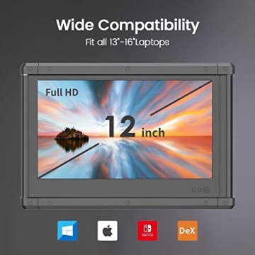 Teamgee Portable Monitor: 12” Full HD Dual-Screen Extender