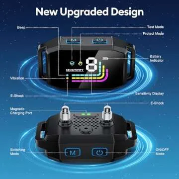 MEGWR Dog Bark Collar, Anti Barking Training Collar with Beep Vibration Shock for Large Medium Small Dogs,Bark Shock Collar with 8 Adjustable Sensitivity IP67 Waterproof(Black)