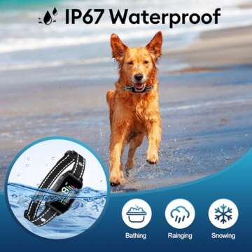 MEGWR Dog Bark Collar, Anti Barking Training Collar with Beep Vibration Shock for Large Medium Small Dogs,Bark Shock Collar with 8 Adjustable Sensitivity IP67 Waterproof(Black)