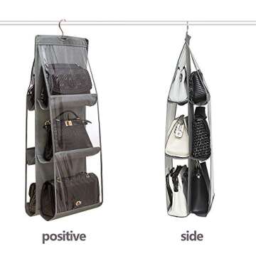 DIOMMELL Purses Hanger Hanging Handbag Organizer Bags Storage Holder for Closet with 6 Larger Pocket...