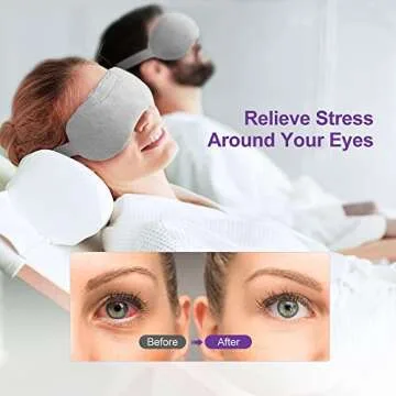 Umisleep Lavender Eye Mask, Aromatherapy Weighted Sleep Mask for Dry Eyes Men Women, Microwave Heated Hot Therapy Eye Cover Moist Compression Pain Relief, Eye Pillow for Puffy Eyes, Sinus Pain, Grey