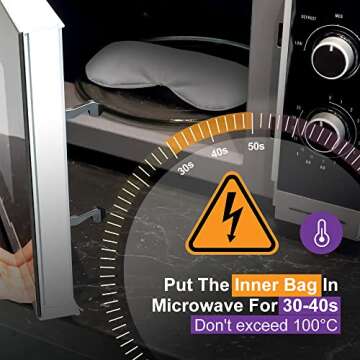 Umisleep Lavender Eye Mask, Aromatherapy Weighted Sleep Mask for Dry Eyes Men Women, Microwave Heated Hot Therapy Eye Cover Moist Compression Pain Relief, Eye Pillow for Puffy Eyes, Sinus Pain, Grey