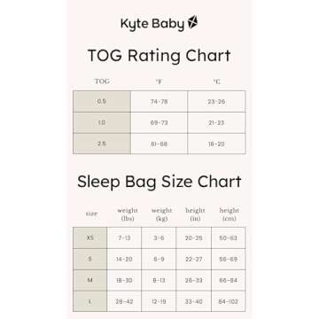 KYTE BABY Unisex Rayon Made From Bamboo Sleep Bag for Babies and Toddlers, 1.0 Tog (Medium, Cloud)
