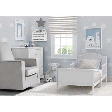 Delta Children Bennett Wood Toddler Bed - Greenguard Gold Certified, Bianca White