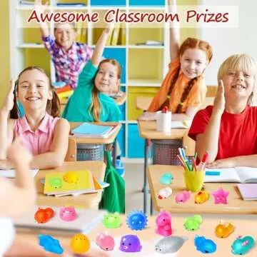 LUDILO Glitter Mochi Animal Squishies for Kids Fun