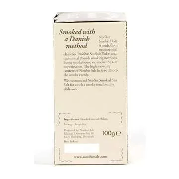 Nordur Salt, Smoked Arctic Sea Salt Flakes, Cardboard Box 3.5 OZ - Premium Icelandic Flake Salt for Seafood, Adds Rich Smoky Flavor to Any Dish, Pyramid Crystals, Sustainable, Eco-friendly,