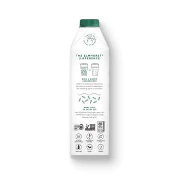 Elmhurst 1925 Milked Oats Unsweetened Oat Milk, 32 Ounce (Pack of 6)