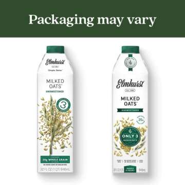Elmhurst 1925 Milked Oats Unsweetened Oat Milk, 32 Ounce (Pack of 6)
