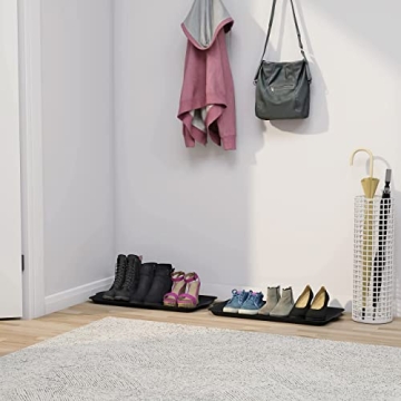 Matace 1 Pack Small Rubber Boot Tray for Entryway - Rubber Boot Mat - Small Shoe Tray-Rubber Shoe Mats for Shoes and Boots for Indoor and Outdoor Use, 27.95"x 15.74"