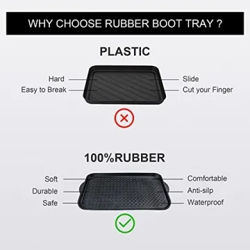 Matace 1 Pack Small Rubber Boot Tray for Entryway - Rubber Boot Mat - Small Shoe Tray-Rubber Shoe Mats for Shoes and Boots for Indoor and Outdoor Use, 27.95"x 15.74"