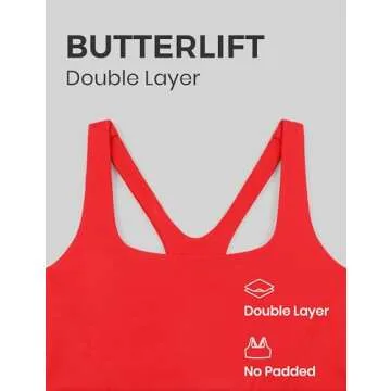 CRZ YOGA Soft Square Neck Sports Bra for Women