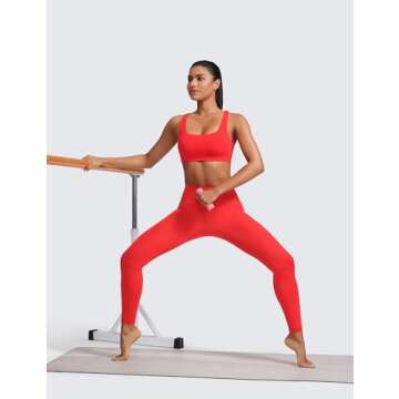 CRZ YOGA Soft Square Neck Sports Bra for Women