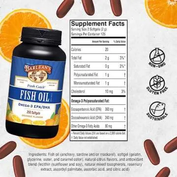 Buy Barlean's Omega 3 Fish Oil Softgels 250 Count