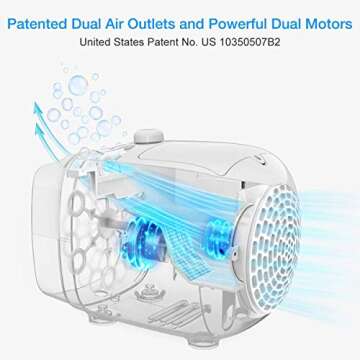 KINDIARY Bubble Machine, Automatic Bubble Blower, Portable Bubble Maker for Kids Toddlers with 5000+ Bubbles/min, 2 Speeds, 12.8oz Capacity, Powered by Plug-in or Batteries for Indoor Outdoor Parties