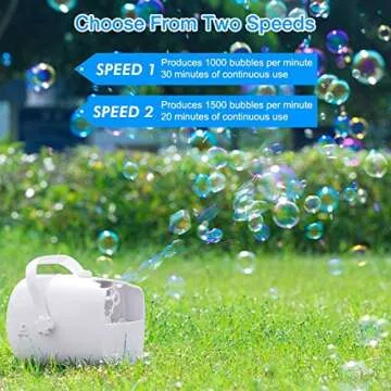 KINDIARY Bubble Machine, Automatic Bubble Blower, Portable Bubble Maker for Kids Toddlers with 5000+ Bubbles/min, 2 Speeds, 12.8oz Capacity, Powered by Plug-in or Batteries for Indoor Outdoor Parties