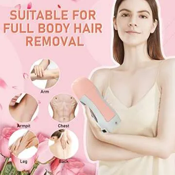 Roll On Waxing Kit, Depilatory Roll On Wax Warmer for Hair Removal with 2 Rose Cartridges Refill 10 Wax-removing Wipes and 100pcs Wax Strips, At Home for Women and Men