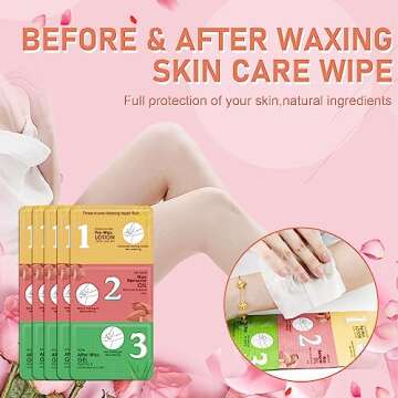 Roll On Waxing Kit, Depilatory Roll On Wax Warmer for Hair Removal with 2 Rose Cartridges Refill 10 Wax-removing Wipes and 100pcs Wax Strips, At Home for Women and Men