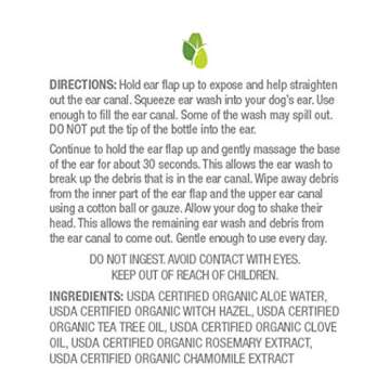 Pure and Natural Pet USDA Certified Organic Ear Wash 8 oz.