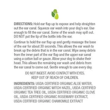 Pure and Natural Pet USDA Certified Organic Ear Wash 8 oz.