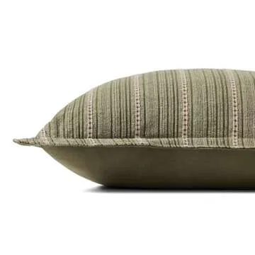 Loloi Chris Loves Julia Howie Green/Natural Throw Pillow