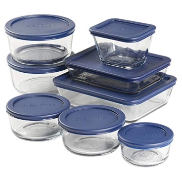 Anchor Hocking 16 Piece Glass Storage Set - Safe & Durable