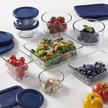 Anchor Hocking 16 Piece Glass Storage Set - Safe & Durable