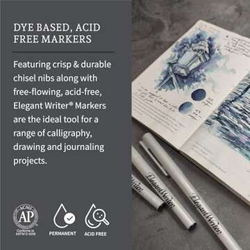 Speedball Elegant Writer Calligraphy Marker Set of 4 - Versatile and Durable