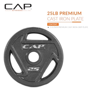 CAP 25 LB Olympic Grip Weight Plate for Home Gym