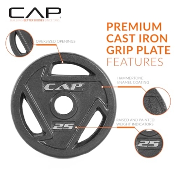 CAP 25 LB Olympic Grip Weight Plate for Home Gym