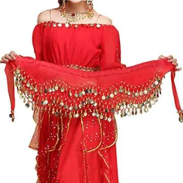 Aulufft 10 PCS Belly Dance Skirt & 20 PCS Accessories