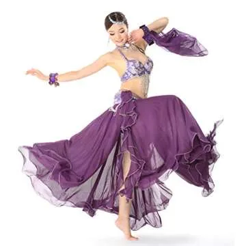 Aulufft 10 PCS Belly Dance Skirt & 20 PCS Accessories