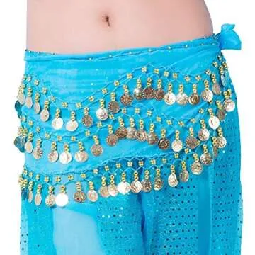 Aulufft 10 PCS Belly Dance Skirt & 20 PCS Accessories