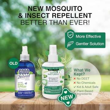 Good Natured Brand DEET-Free Mosquito Repellent | Insect, Tick, Fly & Bug Spray | Kid Safe | Non-Oily Formula | Essential Oil Based | Cedarwood & Rosemary Insect Repellent | 8 oz