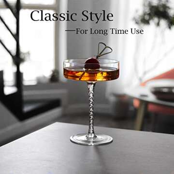 YY Vintage Crystal Coupe Glass for Cocktails and Desserts