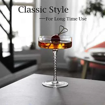 YY Vintage Crystal Coupe Glass for Cocktails and Desserts